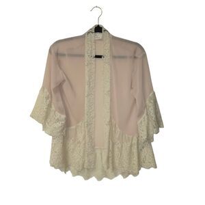 Pins and Needles Womens XS Open Front Top‎ Lace Sheer Cover Up Urban Outfitter